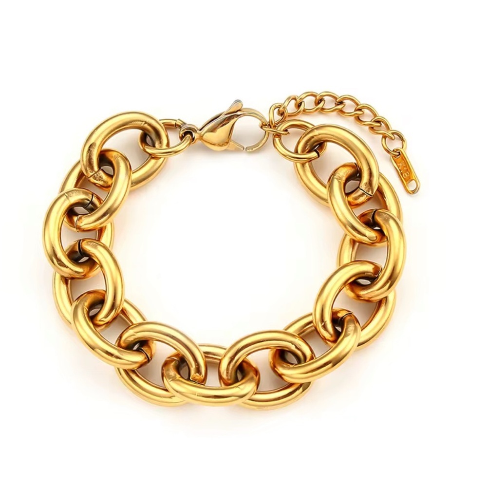 Elegant 18K Gold Plated Stainless Steel Chain Bracelet